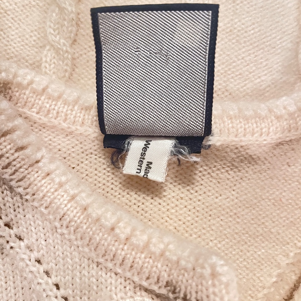 Achalm Strick German Virgin Wool Vintage Cardigan Cream Cable Knit Size Small - Picture 10 of 13